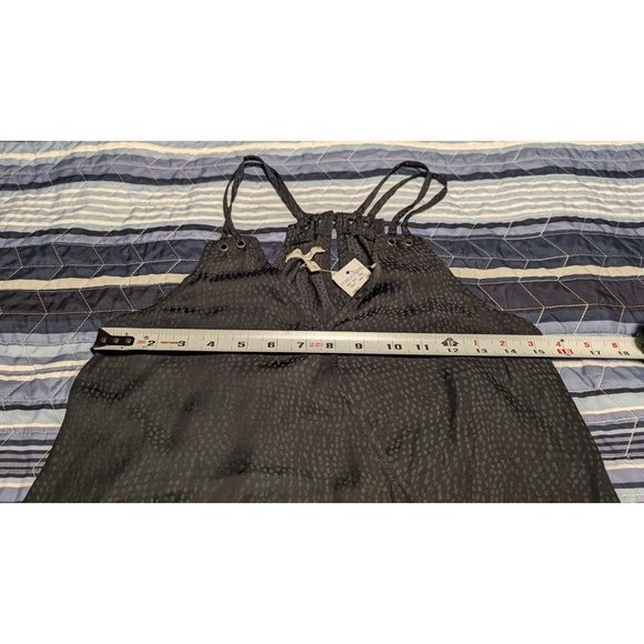 NEW Maurice’s Women SZ S Edgy Bubble Hem Black Gray Dots Wrap Tank Top - Picture 11 of 12